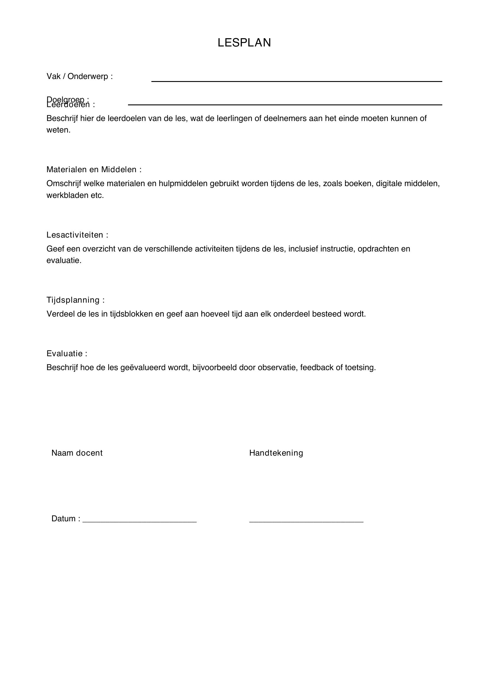 Lesplan