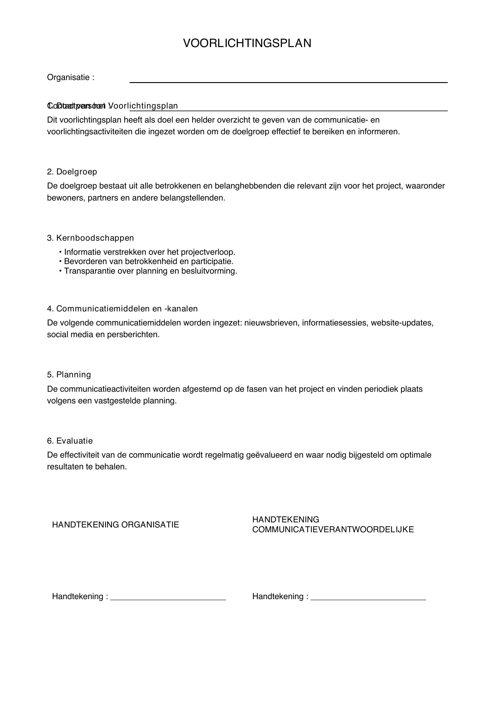 Voorlichtingsplan